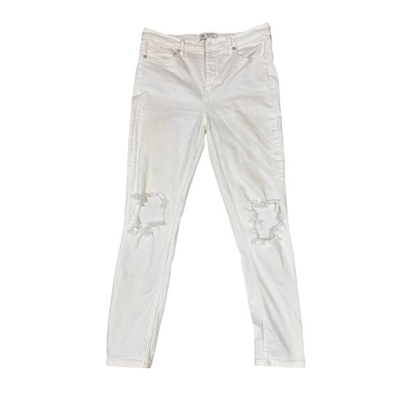 Free People White Distressed Skinny Jeans – Size 30 - Picture 2 of 8